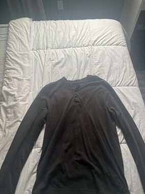 Joe Fresh Black Long-Sleeve Henley Shirt